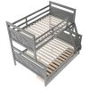 Twin over Full Bunk Bed with Ladder, Two Storage Drawers, Safety Guardrail