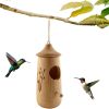 Fashion Outside Wooden Hummingbird House Hanging Swing Hummingbird for Wren Swallow Sparrow Houses Hummingbird
