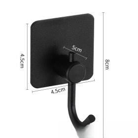 Nail-free Stainless Steel Single Hook Alumimum Hook Towel Self-adhesive Hook Single Hook (Option: Trunk Black Aluminum Hook)