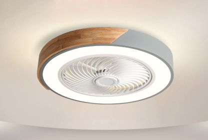 Rotating Air Guide Electric Hanging Fan Lamp (Option: Grey circle-220V infinity)